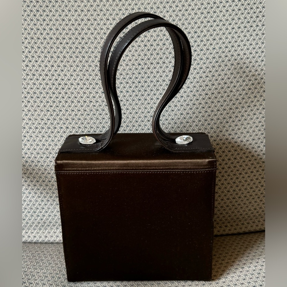 Charles Jourdan Brown Satin Square Bag